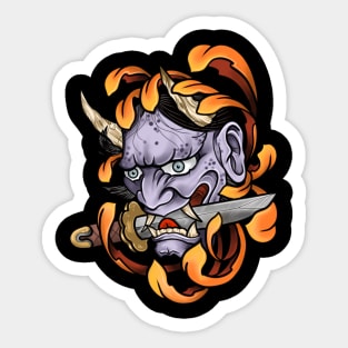 Floral demon mask Sticker